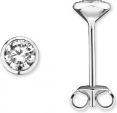 Produktbild von Ohrstecker Zarge O 5,0 mm Zirkonia 925/- Silber rhodiniert