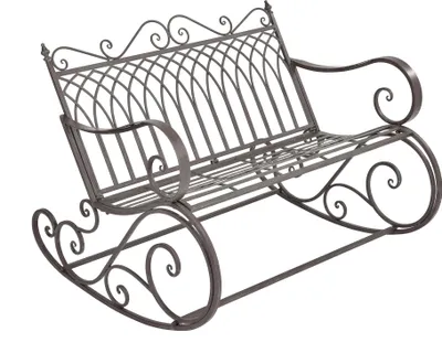 Obrázek produktu pro In And OutdoorMatch Houpací lavice Carius - 85x113x95 cm - Max. 200 kg - Zelená - Odolná proti povětrnostním vlivům - Robustní kov - Zahradní lavice
