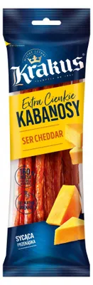 Zdjęcie produktu dla Kabanosy z serem cheddar 95g Krakus
