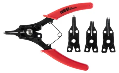 Produktbild von WGB Sprengringzange 160mm, 5-tlg. Set, Auswechselbare Köpfe