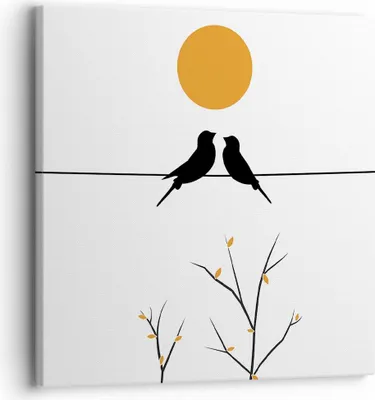 Produktbild von Bild auf Leinwand - Leinwandbild - Einteilig - Bild Vögel Sonne - 30x30cm - Wand Bild - Wanddeko - Wandbilder - Leinwanddruck - Bilder - Wanddekoration - Leinwand bilder - Wandbild - AC30x30-4772