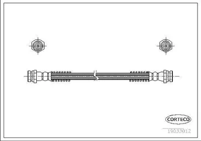 Produktbild von CORTECO 19033012 Bremsschlauch Hinten für KIA CARNIVAL / GRAND CARNIVAL III (VQ) CARNIVAL II (GQ) CARNIVAL I (UP) PREGIO Kasten (TB)