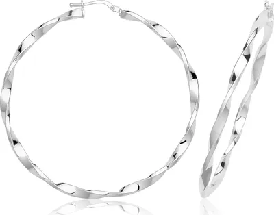 Produktbild von 925 Sterling Silber Damen - Paar Creolen - 50mm; TRS37233MM50