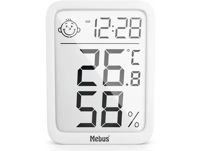 Produktbild von MEBUS Digitales Thermometer und Hygrometer Innen Drahtlos mit App-Steuerung 40996 Luftfeuchtigkeitsmessgerät Innenräume Temperatur