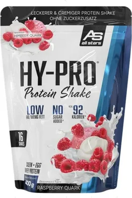 Produktbild von All Stars Hy-Pro Protein Shake - 400 g-Beutel Raspberry Quark