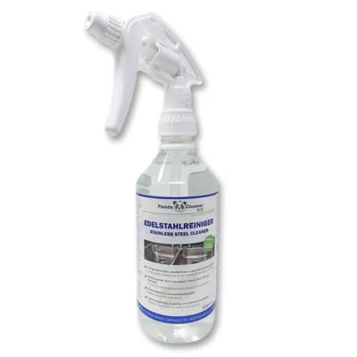 Produktbild von PandaCleaner Edelstahl Reiniger & Edelstahl Pflege - 500ml - Edelstahl Reiniger für Küche, Haushalt & Grill - Für Aluminium, Chrom, Buntmetall
