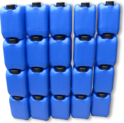 Produktbild von 20 Stück 5 Liter 5 L Kanister Wasserkanister Campingkanister Farbe blau lebensmittelecht DIN51 (20x5knb51)