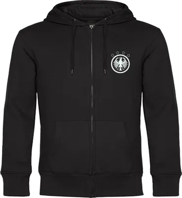 Produktbild von multifanshop Kapuzen Sweatshirt Jacke - Deutschland - Adler Retro, schwarz, Größe S