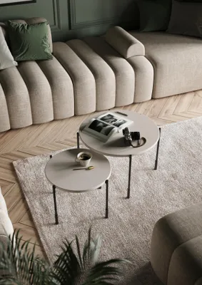 Zdjęcie produktu dla Stolik kawowy Sonatia 45 cm okrągły – kaszmir, metalowe nogi