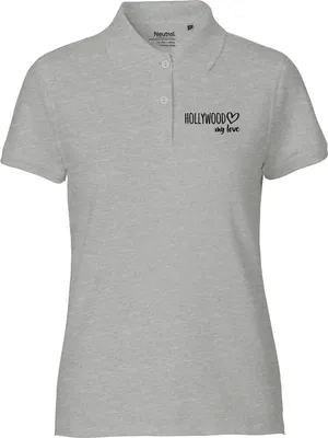 Produktbild von Huuraa Damen Polo Shirt Hollywood my love XL Sport Grey Bio Baumwolle Fairtrade Poloshirt Geschenkidee