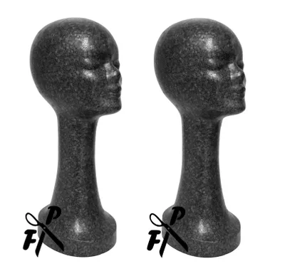 Produktbild von 2 x FP Styroporkopf extra hoch ca. 45 cm - schwarz/anthrazith