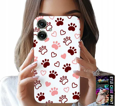 Zdjęcie produktu dla Etui Do Realme Note 60 - Psie Łapki Na Białym Tle, Pies, Kot, Miś