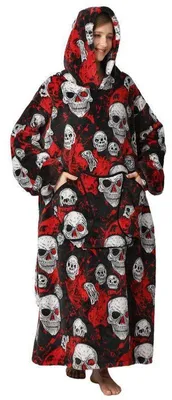 Produktbild von Ultra Weiche Hoodie Decke mit Ärmeln Warme Flanell Decke zum Anziehen für Zuhause Sofa und Bett, Kuscheldecke mit Kapuze