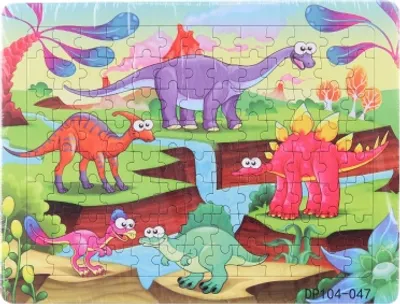 Produktbild von Puzzle mit Dinosauriern, 104 Teile