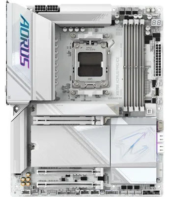 Produktbild von Gigabyte AORUS X870E PRO ICE - Motherboard - ATX - Socket AM5 - AMD X870E Chipsatz - USB-C 3.2 Gen 2x2, USB4, USB 3.2 Gen 1, USB 3.2 Gen 2 - 2.5 Gigabit LAN, Bluetooth, Wi-Fi 7 - Onboard-Grafik (CPU erforderlich)