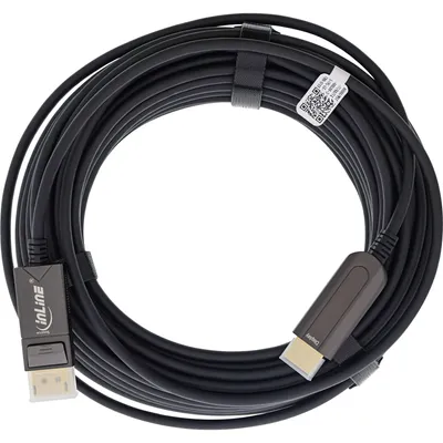 Produktbild von InLine DisplayPort zu HDMI AOC Konverter Kabel - 4K/60Hz - schwarz - 15m