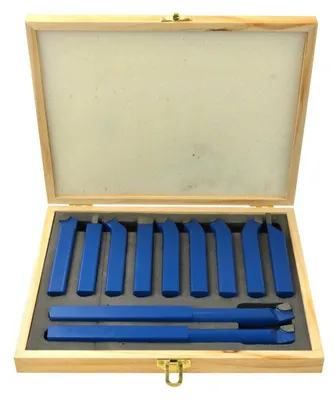 Immagine prodotto di Set di utensili per tornitura con punta in carburo da 11 pezzi, kit di utensili per tornitura, utensili tornio set per tornitura in carburo con inserti in carburo e punte in metallo duro, 16X16 mm
