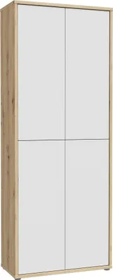 Produktbild von Schuhschrank >Alanna< 4 Türen, Secret grey / Artisan Eiche Nachbildung - 74,5x191,9x34,9 (B/H/T)