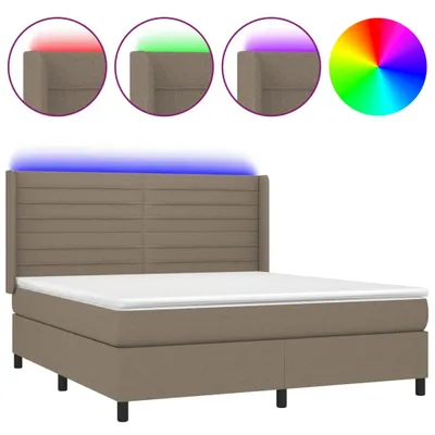 Immagine prodotto di vidaXL Letto a molle insacchettate con materasso e tessuto LED Taupe 160x200 cm