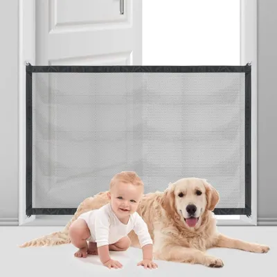 Produktbild von Hunde Türschutzgitter - Treppenschutzgitter Ohne Bohren Hundeschutzgitter Ausziehbar Türgitter für Hunde 180*72cm, für Haustierschutz, Treppenabsicherung, Wohnungsabsperrung