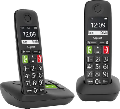 Produktbild von Gigaset E290 A Duo Schnurlostelefon-Set mit Anrufbeantworter schwarz
