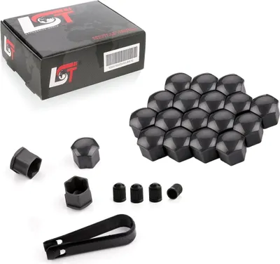 Produktbild von 20x Radschrauben Kappen Radschraubenkappen 17 mm grau glänzend für VW SEAT SKODA