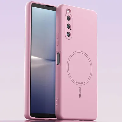 Image de Etui magnétique pour Sony Xperia 10 V, compatible MagSafe, silicone liquide, résistant aux chocs et aux rayures Rose