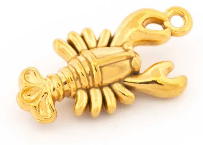 Produktbild von Vintageparts Hummer Anhänger Edelstahl Gold IP