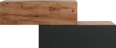 Produktbild von Planetmöbel Flur Möbel Garderobe Hängeschrank 2x 100 cm gold eiche - gold eiche / anthrazit, Wandgarderobe hängend oder stehend