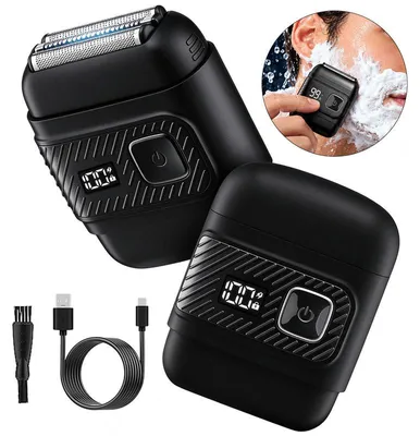 Produktbild von Elektrischer Rasierer Herren, Folienrasierer mit 2+1 Edelstahlklingen, USB-C aufladbar, IPX6 wasserdicht, 9000 U/min, 90 Min Laufzeit