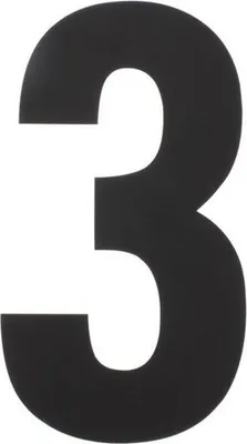 Produktbild von Hausnummer 3 XXL 500x2mm Edelstahl mattschwarz