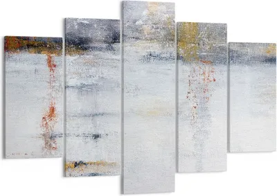Produktbild von Bild auf Leinwand - Leinwandbild - 5 Teile - Abstraktion weiß verschwommen - 150x100cm - Wand Bild - Wanddeko - Wandbilder - Leinwanddruck - Bilder - Wanddekoration - Leinwand bilder - EA150x100-4535