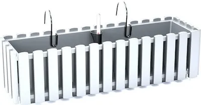 Produktbild von NABBI Selbstbewässernder Balkonkasten aus Kunststoff DDEF600W 58 cm - weiß