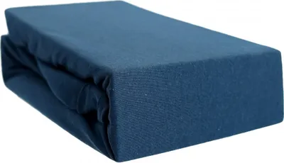 Produktbild von Jersey Spannbettlaken, 100% Baumwolle, 90-100x200 cm + 25 cm Rundumgummizug Dunkelblau