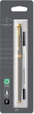 Produktbild von Parker IM, Stick Pen, Grau, Schwarz, Messing, Gold, Edelstahl, Fein, Beidhändig