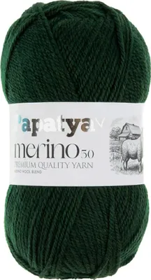 Papatya Merino50 Winterwolle 100g Strickgarn 50% Wolle Oeko-Tex Häkelgarn Farbwahl dunkelgruen