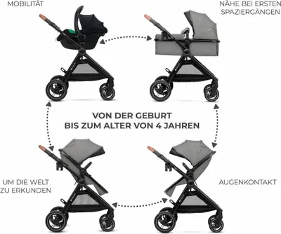Kinderkraft Kinderwagen 3in1 Esme Pro - Farbe: Sand Beige