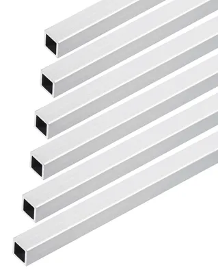 Alu-Vierkantrohre 10x10x1 mm, 6 Stück, 300 mm, 6063