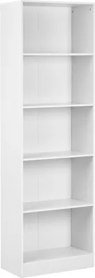 Produktbild von BELIANI Bücherregal Weiß Spanplatte 5 Einlegeböden 5-stöckiges Regal im skandinavischen Stil Traditionell