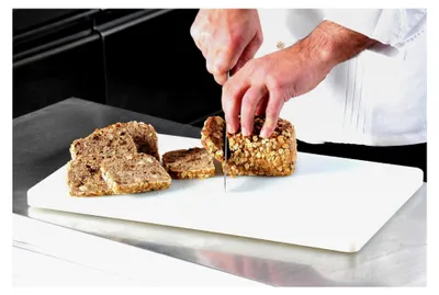 Produktbild von HACCP Schneidebrett aus Kunststoff 53 x 32,5 x 1,5 cm, weiß