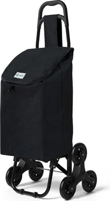 Produktbild von VOUNOT® Einkaufstrolley Treppensteiger, Hackenporsche Einkaufswagen mit 3 Räder, Wasserdichter, 32L, Schwarz