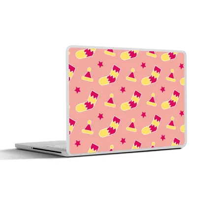 Produktbild von MuchoWow® Laptop Aufkleber Sticker Cover Socken - Schnittmuster - Weihnachten 30x22 cm - Laptop-Sticker