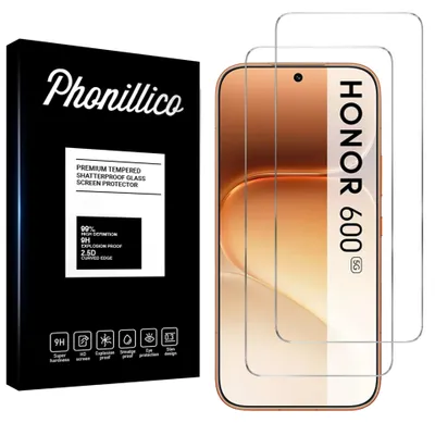 Produktbild von Hartglas für Honor 600 5G [2 Stück] Displayschutzfolie Screen Protector Film Anti-Kratzer Glas Resistant Phonillico®