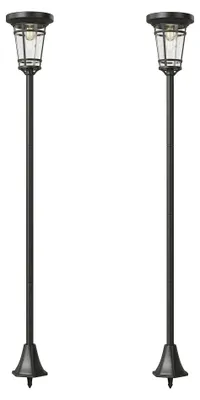 Produktbild von Solar Laterne 2er-Set Stehleuchte 180cm Höhenverstellbar mit 2 Helligkeitsmodi Lichtsensor Schalter, IP44