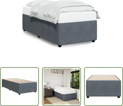 Produktbild von The Living Store Bettgestell Dunkelgrau 80x200 cm Samt