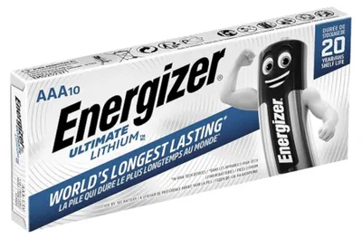 Obrázek produktu pro Energizer Ultimate Lithium, Baterie na jedno použití, AAA, Lithium, 1,5 V, 10 kusů