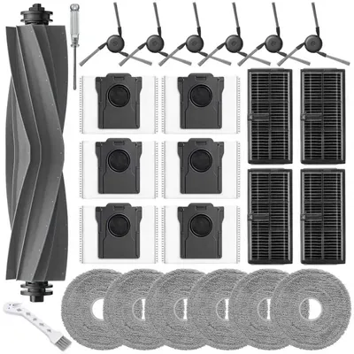 Ersatzteile für Dreame X40 Ultra, 1 Hauptbürste, 6 Beutel, 4 Filter, 6 Tücher
