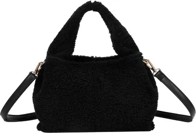 Produktbild von Gallantry, Handtasche für Damen mit abnehmbarem Fellschultergurt, Schwarz