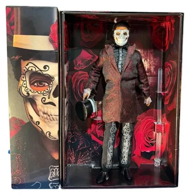 Produktbild von Barbie Signature „Día De Muertos“-Puppe 2026 mit knielanger Jacke, abnehmbarer Calavera-Maske und Hut, Modepuppe, Geschlechtsneutral, 6 Jahr(e), 298,5 mm, Mehrfarbig