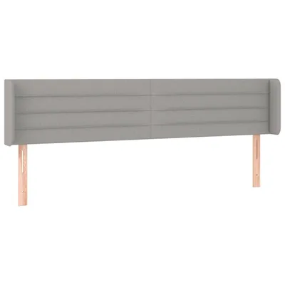 Image de vidaXL Tête de lit avec oreilles gris clair 203x16x78/88 cm Tissu